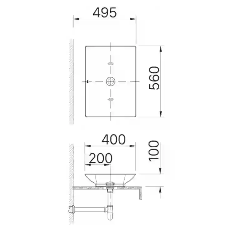 Bản vẽ kỹ thuật lavabo AL-S610V 