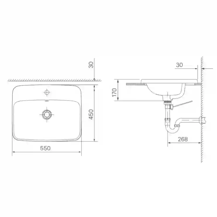 Bản vẽ bồn rửa mặt lavabo Inax L2398