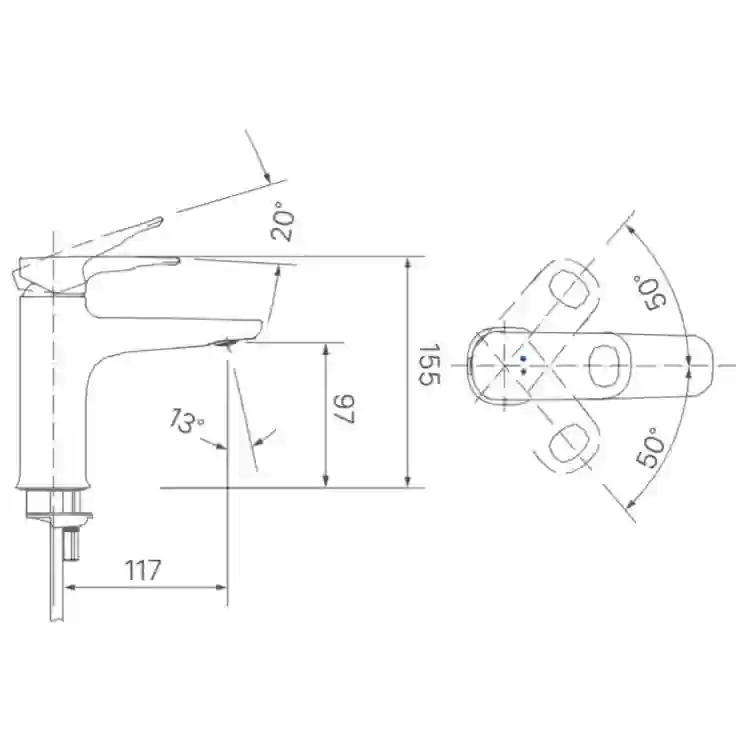 Bản vẽ vòi lavabo INAX LFV-652S