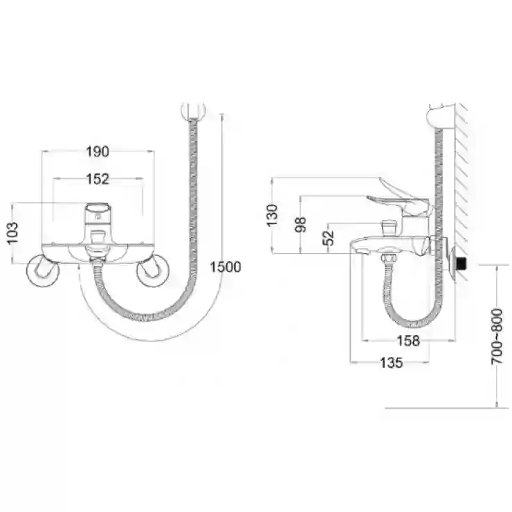 Bản vẽ kỹ thuật vòi chậu lavabo lanh Caesar B 101C