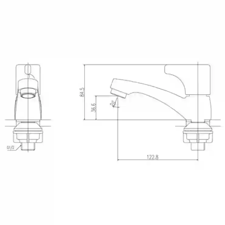 Bản vẽ kỹ thuật vòi lạnh Inax LFV-13B