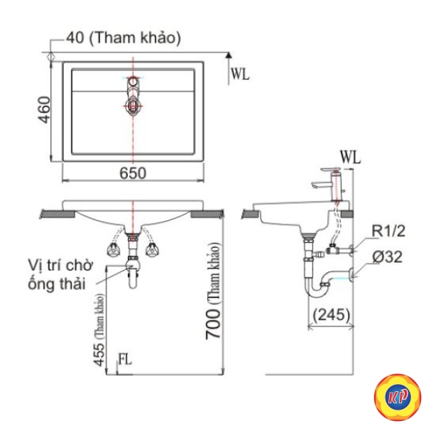 Chậu Rửa Lavabo Inax AL-2397V (AL2397V) Dương Vành AquaCeramic