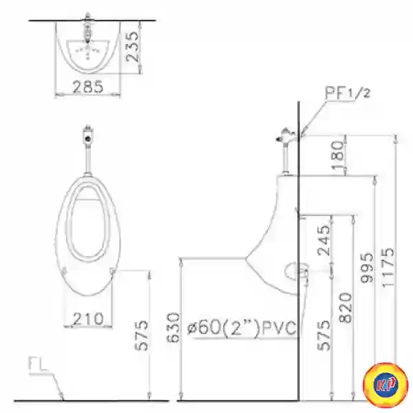 Bệ Tiểu Nam CAESAR U0221 Treo Tường