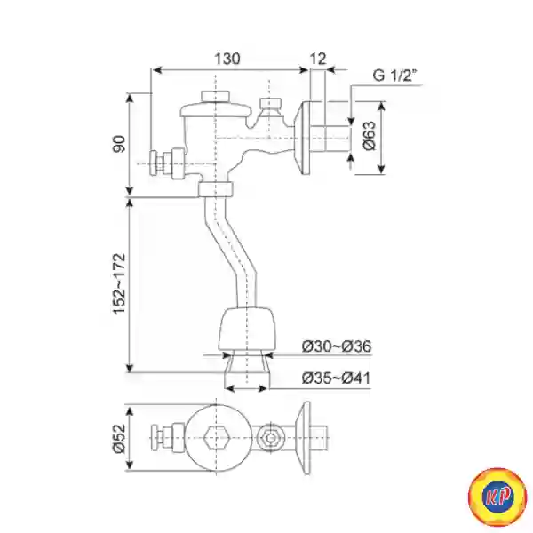 Van Xả Tiểu American Standard WF-9802