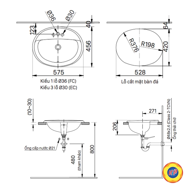 Chậu Rửa Lavabo Inax AL-2395V (AL2395V) Dương Vành Aqua Ceramic