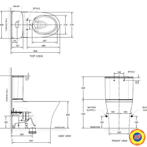 Bồn Cầu 2 Khối American Standard 2622-WT Signature