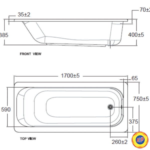 Bồn Tắm Xây American Standard 70270P-WT Active 1.7 Mét