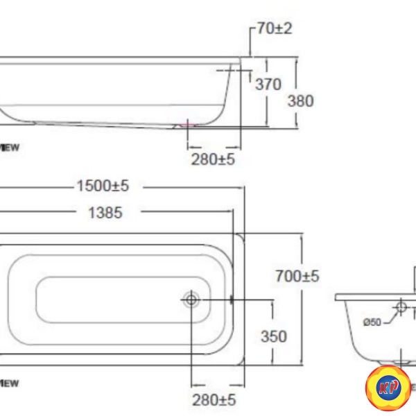 Bồn Tắm Xây American Standard 70280-WT New Codie