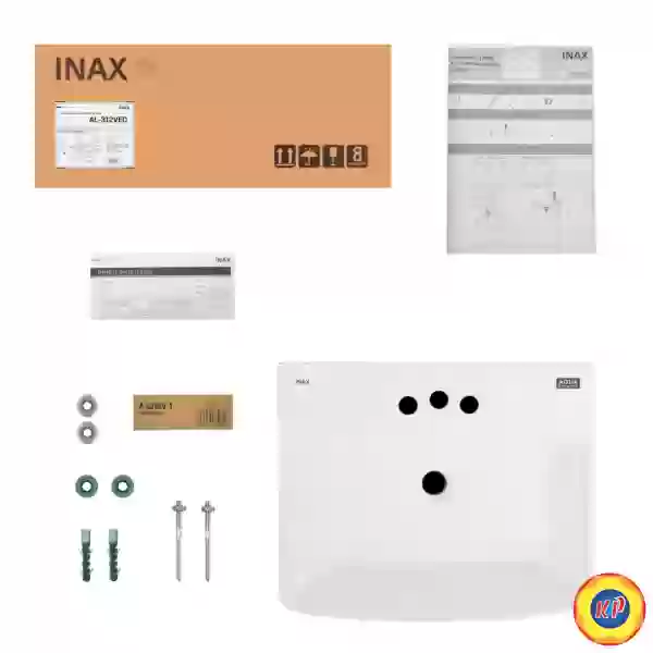 Lavabo Inax AL-312V/L-298VC Treo Tường Chân Ngắn Aqua Ceramic