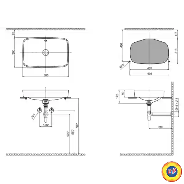 Chậu Rửa Lavabo Inax AL-299V (AL299V) Đặt Bàn AquaCeramic