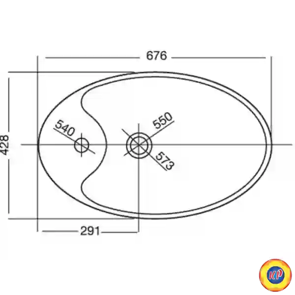 Chậu Rửa Mặt Lavabo Viglacera V52 Đặt Bàn Đá