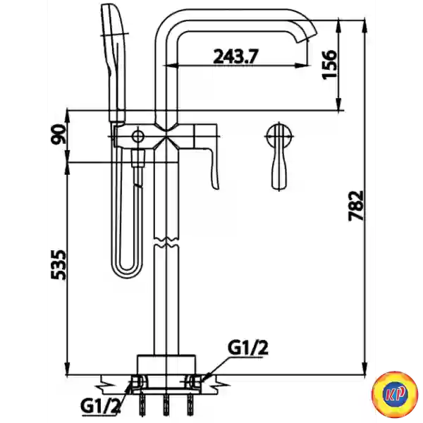 Vòi Bồn Tắm Cotto CT385AXZ003 Đặt Sàn