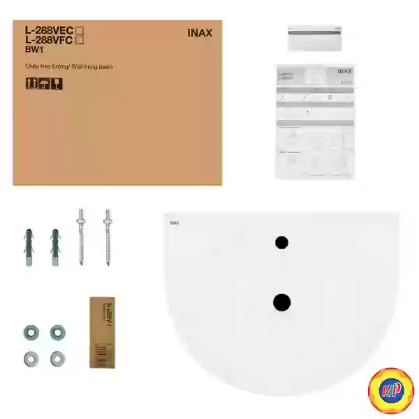 Chậu Lavabo Inax L-288V/L-288VD Treo Tường Kèm Chân Dài