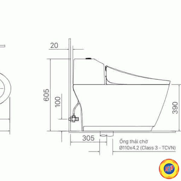 Bồn Cầu INAX AC-1032VN (AC1032VN) 1 Khối Nắp Êm Aqua Ceramic