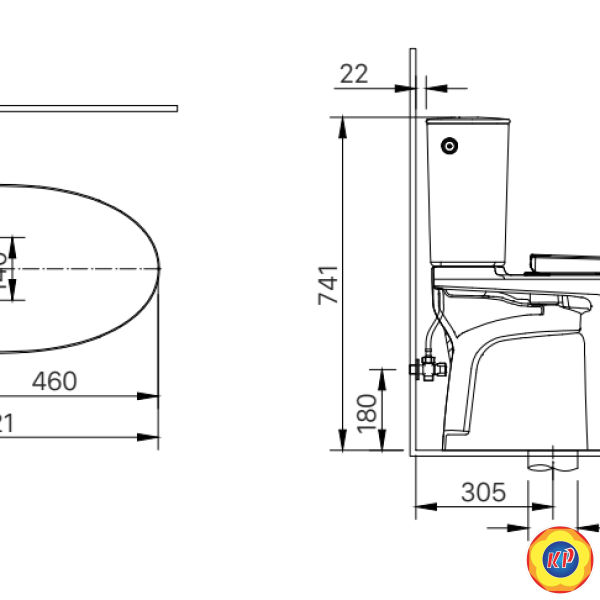 Bồn Cầu INAX ACT-602/CW-S32VN Xả Không Chạm Nắp Rửa Cơ