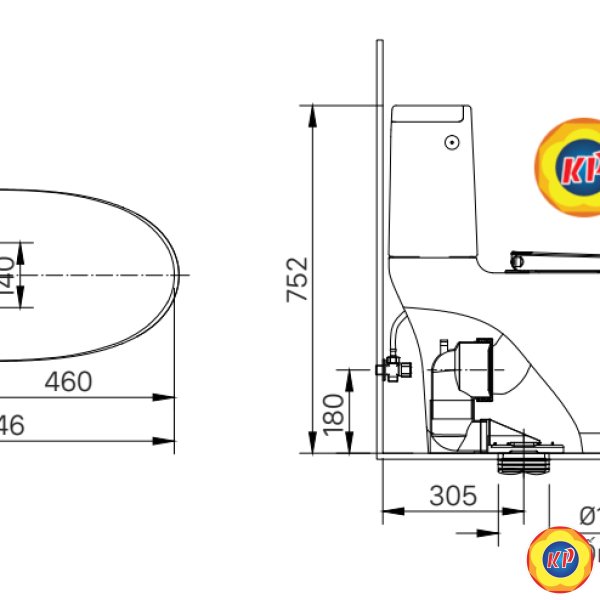 Bồn Cầu Điện Tử INAX ACT-832/CW-H20VN Xả Không Chạm