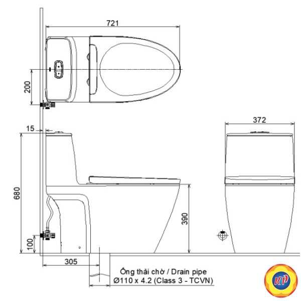 Bồn Cầu INAX ACT-902/CW-S15VN Xả Không Chạm Nắp Rửa Cơ