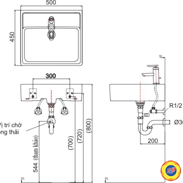 Chậu Rửa Lavabo Inax L-293V (L293V) Đặt Bàn Chữ Nhật