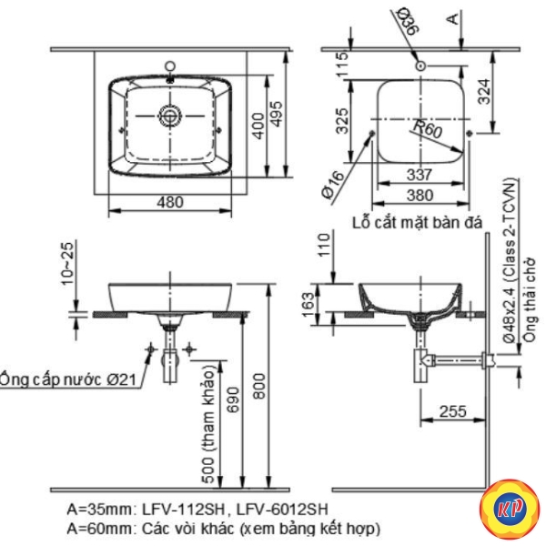 Chậu Rửa Lavabo Inax AL-369V (AL369V) Đặt Bàn AquaCeramic