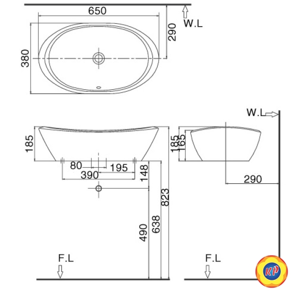 Chậu Rửa Mặt Lavabo Inax AL-465V (AL465V) Đặt Bàn AquaCeramic