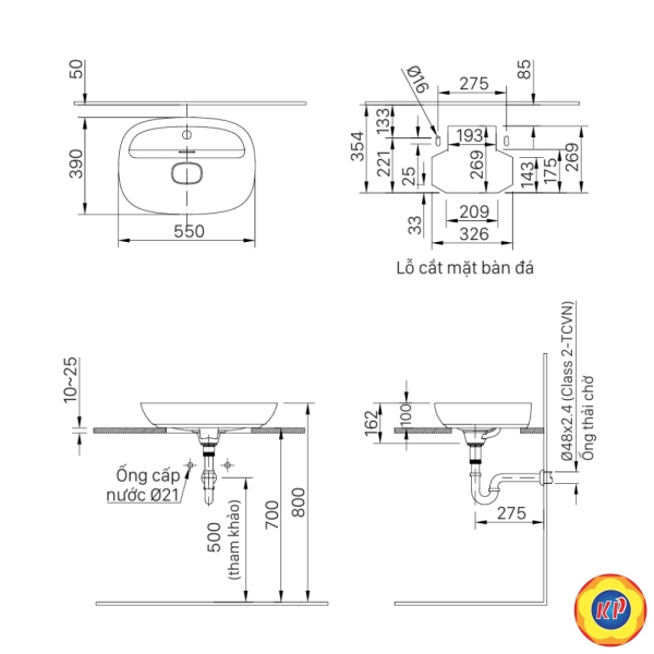 Chậu Rửa Lavabo Inax AL-662V Đặt Bàn AquaCeramic