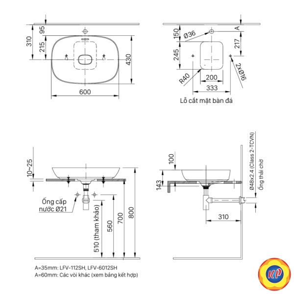 Chậu Rửa Lavabo Inax AL-682V Đặt Bàn AquaCeramic
