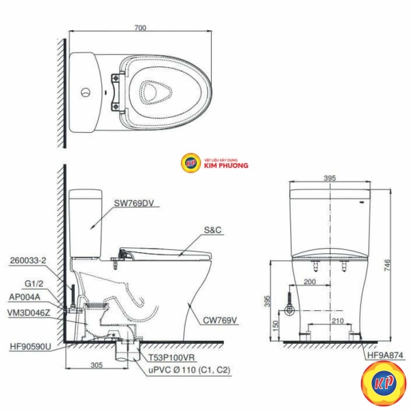 Bồn Cầu Điện Tử TOTO CS769DRW16/TCF23410AAA C2