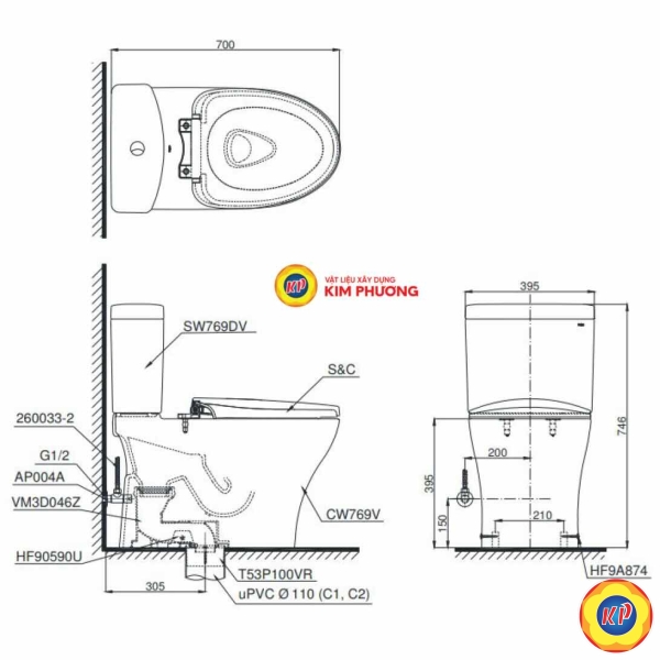 Bồn Cầu Điện Tử TOTO CS769CDRW12