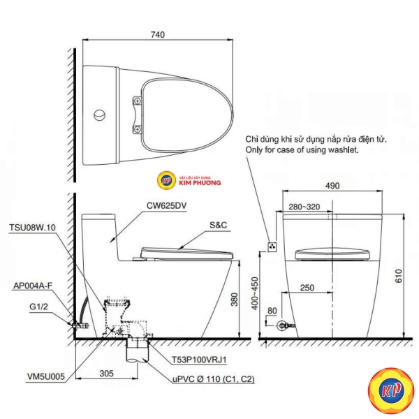 Bồn Cầu Điện Tử TOTO MS625DW14/TCF24410AAA C5
