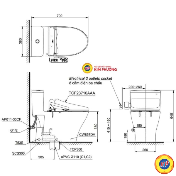 Bồn Cầu ĐIện Tử TOTO MS857DW18/TCF23710AAA C2