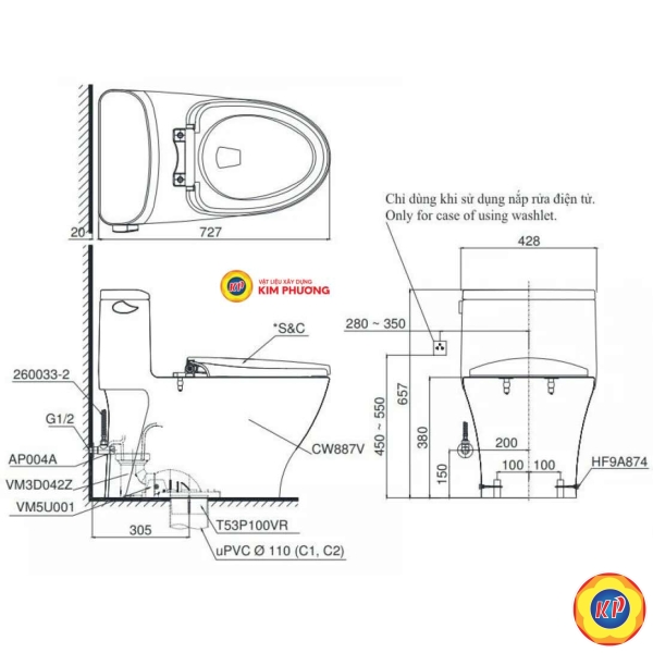 Bồn Cầu Điện Tử TOTO MS887CRW15