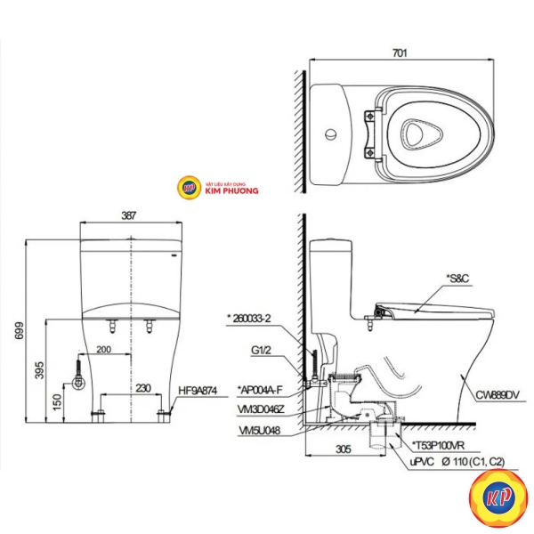 Bồn Cầu Điện Tử TOTO MS889DRW14 