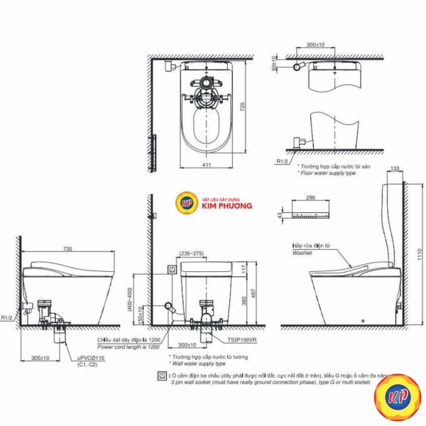 Bồn Cầu Điện Tử TOTO CS911VT/TCF83720GAA/T53P100VR NEOREST LS