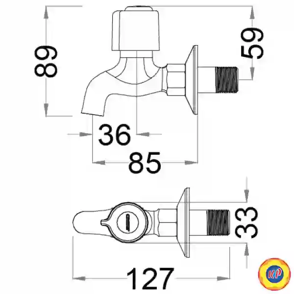 Vòi Lạnh Gắn Tường CAESAR W037C