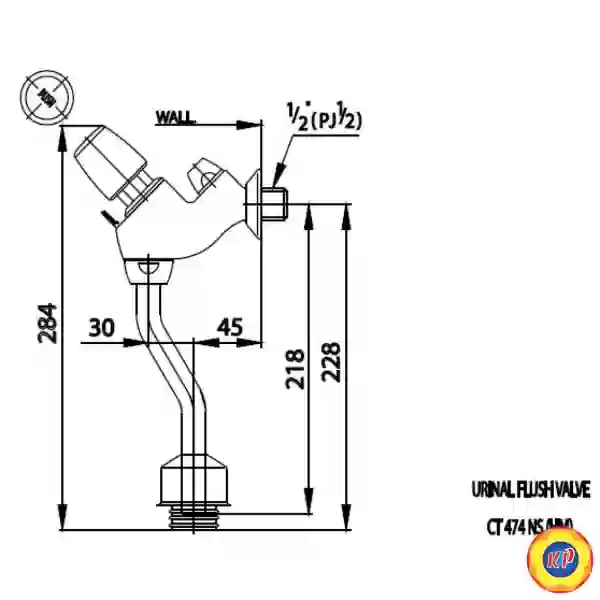 Van Xả Ấn Bồn Tiểu COTTO CT474N(S)(HM) 45mm