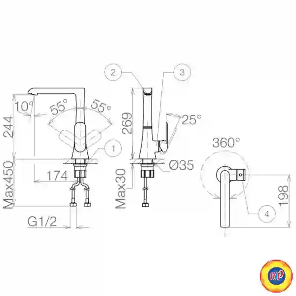 Vòi Bếp Viglacera VG743 Nóng Lạnh
