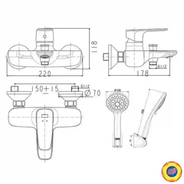 Vòi Sen American Standard WF-1711 Signature Nóng Lạnh