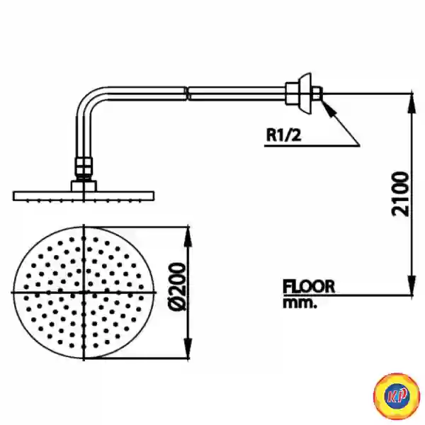 Bát sen mưa Cotto Z94 Gắn Tường