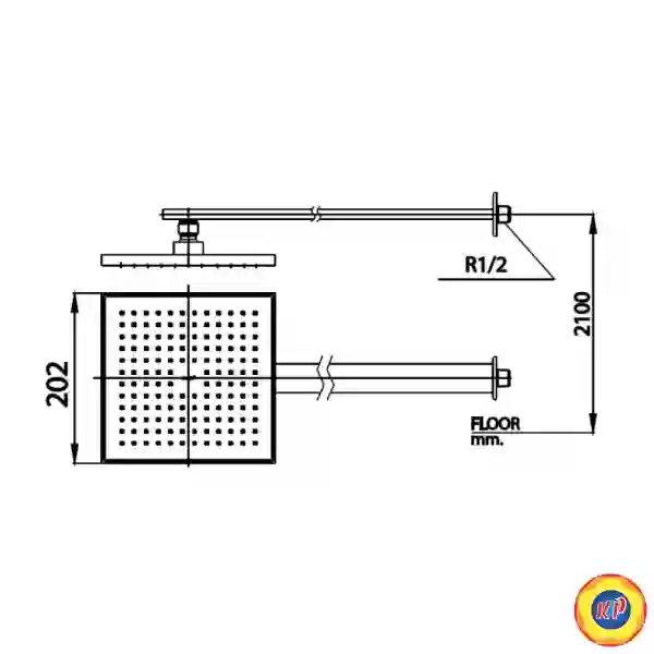 Bát Sen Cotto Z95 Gắn Tường Vuông 202mm