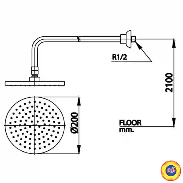 Bát sen mưa Cotto Z94#BL Gắn Tường Màu Đen
