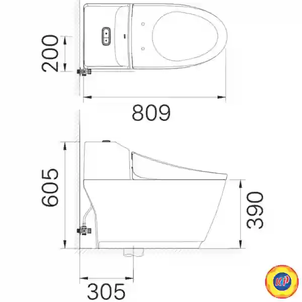 Bồn Cầu INAX AC-1032VN (AC1032VN) 1 Khối Nắp Êm Aqua Ceramic