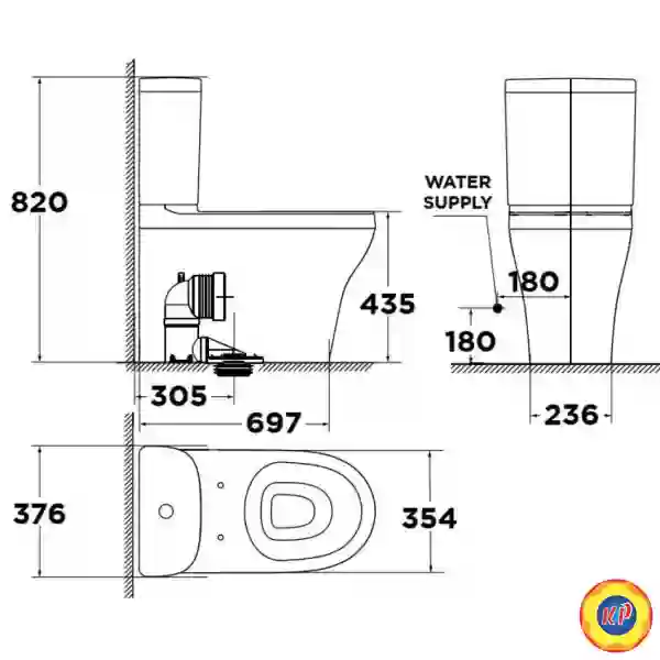 Bồn Cầu 2 Khối American Standard 2309-WT