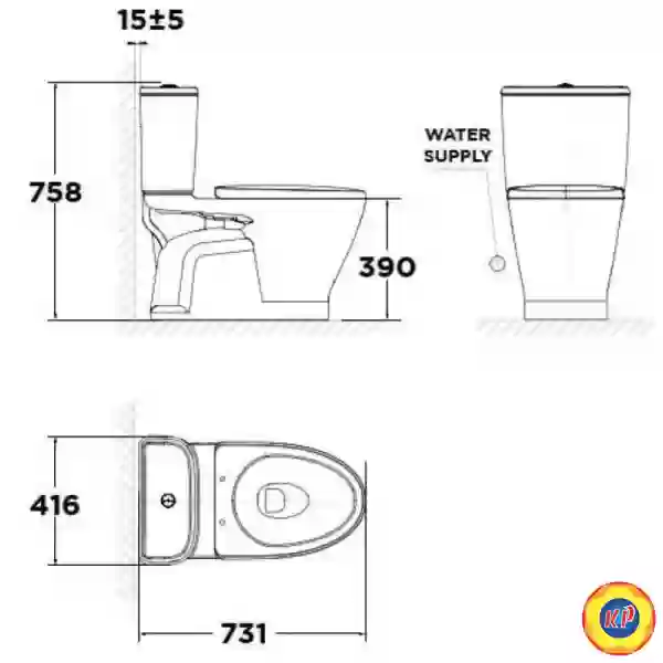 Bồn Cầu Nắp Rửa Cơ American Standard VF-2162SW