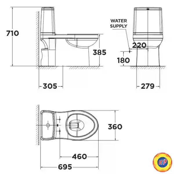 Bồn Cầu 1 Khối American Standard VF-1858 Dòng Cozy