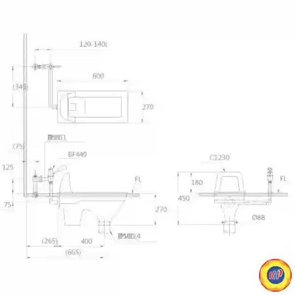 Bồn Cầu Xổm CAESAR C1230B (C1230) BF525A Kèm Bộ Xả