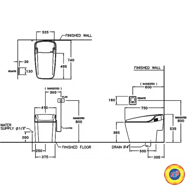Bồn Cầu Cảm Ứng COTTO C10237 Tunio RX