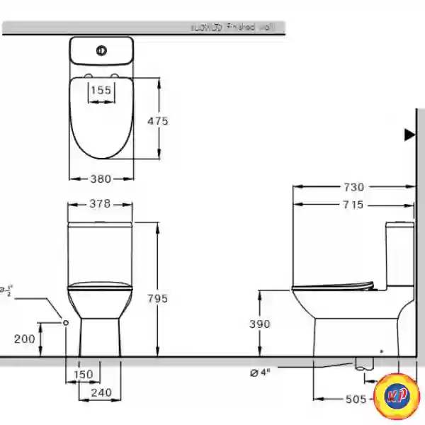 Bồn Cầu COTTO C126207 2 Khối Mood