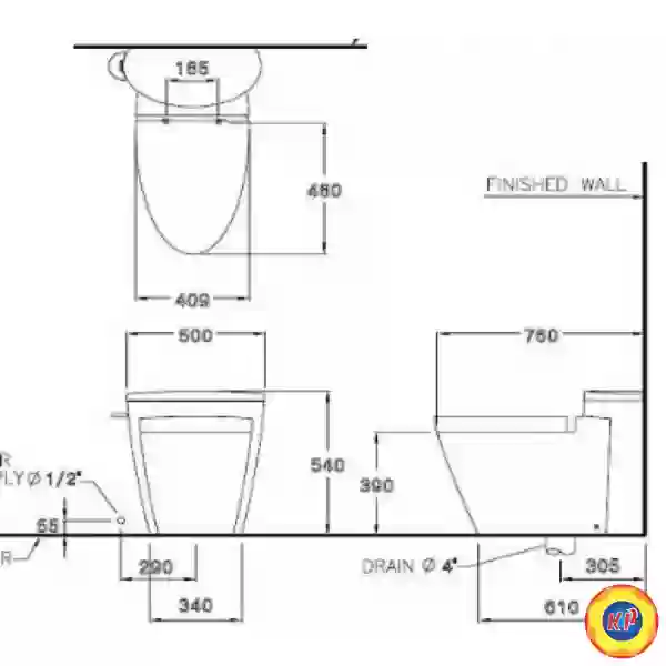 Bồn Cầu COTTO C10047 Một Khối Paragon Cao Cấp