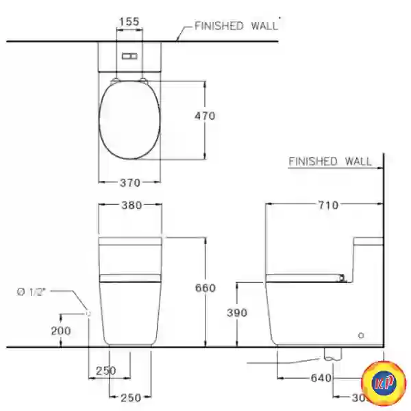 Bồn Cầu COTTO C102907 Paetchwork Xả Nhấn