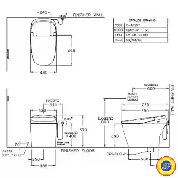 Bồn Cầu Thông Minh COTTO C10257 Optimum